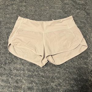 White Lululemon speed up shorts